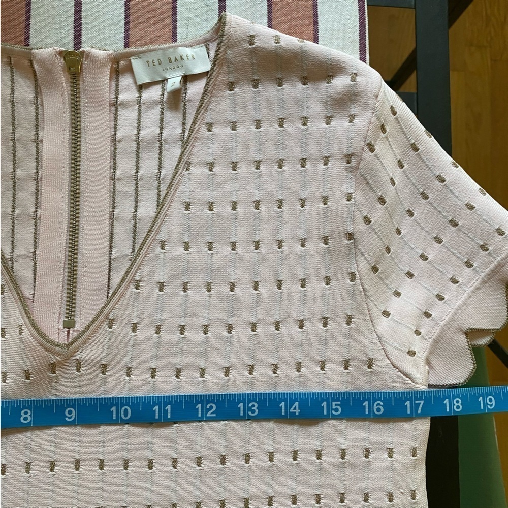 Ted Baker London Pastel Pink Gold Maciiey Knit Sweater Dress 6 - Picture 13 of 16
